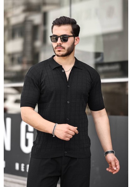 Erkek Siyah Örme Kumaş Gömlek fiyatları