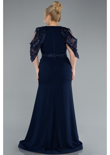 Taşlı Kol Detay Uzun Büyük Beden Abiye ABU4668 fiyatları