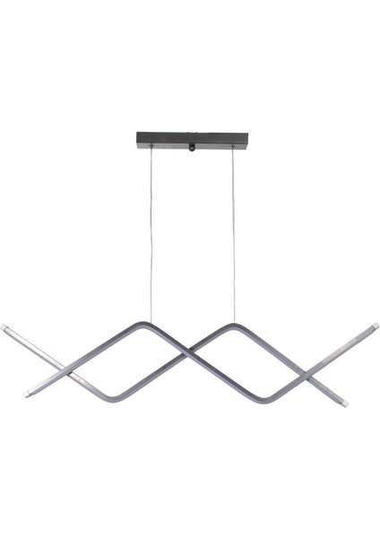 Victoria Modern Tasarım Yatak Odası - Salon - Mutfak Yemek Masası Gri Renk Beyaz Ledli 2 Li Avize