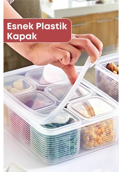 7 Parça Şeffaf Hava ve Sızdırmaz Saklama Kabı Seti, Mikrodalga ve Derin Dondurucu Uyumlu indirimleri