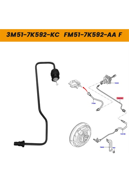 Araba Debriyaj Ana Silindir Yağ Borusu 3M51-7K592-KC Ford Kuga Focus Mk3 2012-2015 FM51-7K592-AA CV6Z-7A512B (Yurt Dışından) fiyatları