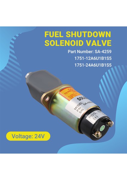 Yakıt Kapatma Solenoidi SA-4259 1751-12A6U1B1S5 1751-24A6U1B1S5 Kubota Cummins Için (Yurt Dışından) indirimleri