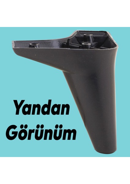 Mobilya Kanepe Sehpa Puf Koltuk Ayağı Siyah Baza Ayak 12 Cm