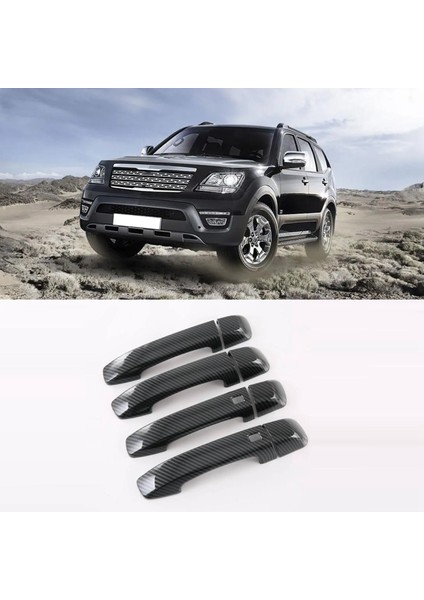 Kia Mohave 2020 2021 2022 Için Abs Karbon Fiber Kapı Kulp Kılıfı Trim Dekoratör Etiket Dış Aksesuarlar (Yurt Dışından)