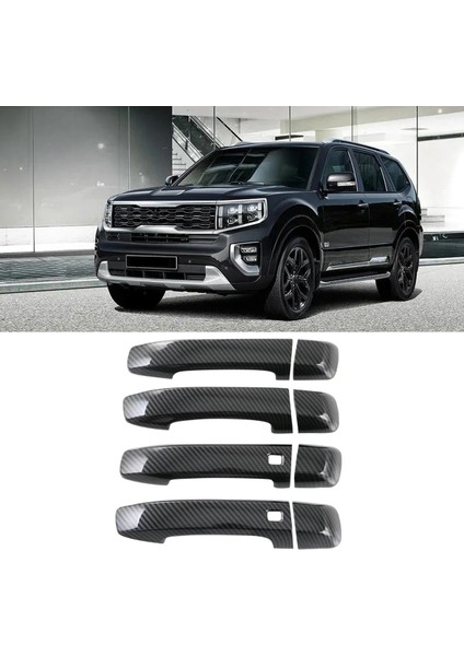 Kia Mohave 2020 2021 2022 Için Abs Karbon Fiber Kapı Kulp Kılıfı Trim Dekoratör Etiket Dış Aksesuarlar (Yurt Dışından)