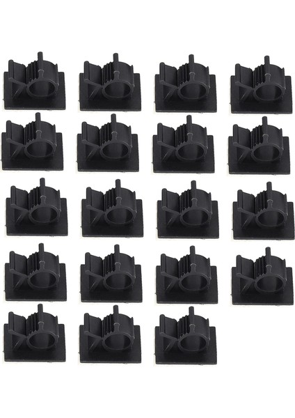 20 Adet Siyah Ayarlanabilir Plastik Kablo Kelepçeleri Kendinden Yapışkanlı Araba Kablo Klipsi Tel Organizatör (Yurt Dışından)
