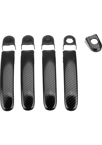 9 Adet Set Abs Krom Kapı Kolu Trim Kapakları Transporter T5 T6 Caddy Van 2003-2015 Karbon Fiber Tarzı (Yurt Dışından)