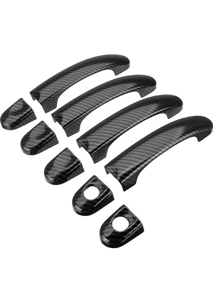9 Adet Set Abs Krom Kapı Kolu Trim Kapakları Transporter T5 T6 Caddy Van 2003-2015 Karbon Fiber Tarzı (Yurt Dışından)