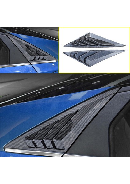 Karbon Fiber Renkli Arka Yan Havalandırma Çeyrek Pencere Panjur Kepenk Kapağı Trimi Hyundai Elantra 2021-2023 (Yurt Dışından)