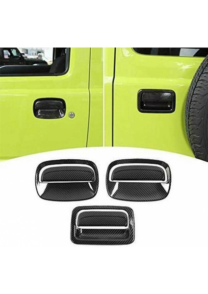 Kapı Kolu Kabuğu Dış Kapı Kolu Dekorasyon Kapağı Abs Karbon Fiber Tahıl -Suzuki-Jimny 2019 2020 2021 JB64 JB74 (Yurt Dışından)
