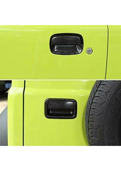 Kapı Kolu Kabuğu Dış Kapı Kolu Dekorasyon Kapağı Abs Karbon Fiber Tahıl -Suzuki-Jimny 2019 2020 2021 JB64 JB74 (Yurt Dışından)