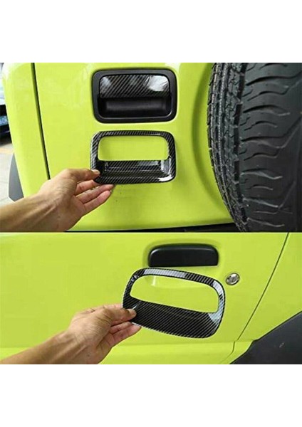 Kapı Kolu Kabuğu Dış Kapı Kolu Dekorasyon Kapağı Abs Karbon Fiber Tahıl -Suzuki-Jimny 2019 2020 2021 JB64 JB74 (Yurt Dışından)