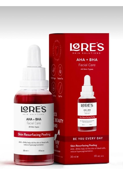 Canlandırıcı & Kırmızı Peeling Serum (AHA10% Bha2%)