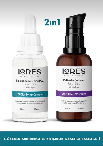Canlandırıcı Set - Niacinamide + Zinc Pca + Retinol + Collagen Vita-A Serum