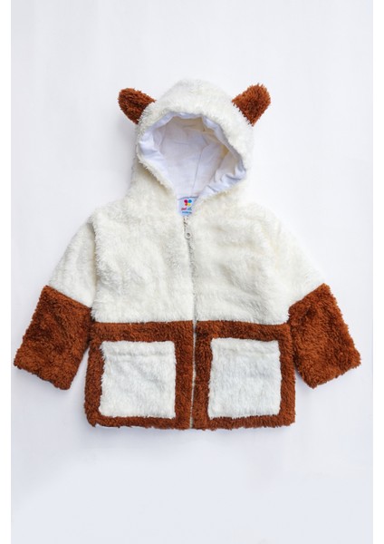 Kız Erkek Bebek ve Çocuk Müslin Astarlı Ayıcıklı Peluş Mont