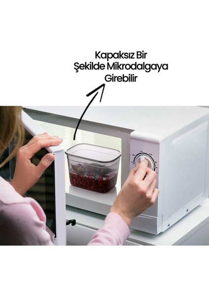 6'lı Moly Dikdörtgen Saklama Kabı Seti, 1150ml, Antrasit Şeffaf Siyah, Plastik, 6 Parça indirimleri