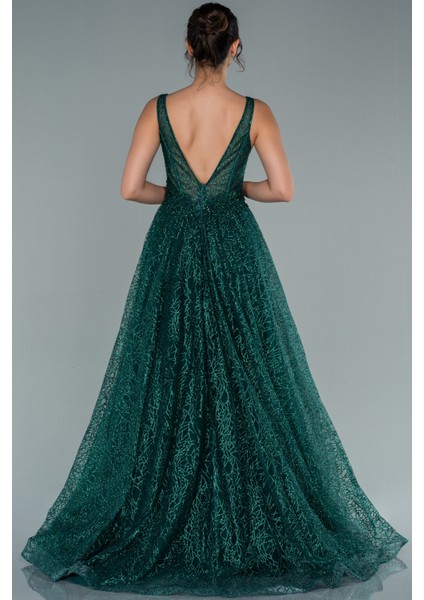 Kolsuz Sırt Dekolteli Uzun Simli Abiye ABU2131 fiyatları