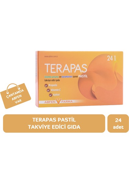 Terapas Izlanda Yosunu Karamürver ve Propolis Içeren Yeni Nesil Pastil Takviye Edici Gıda