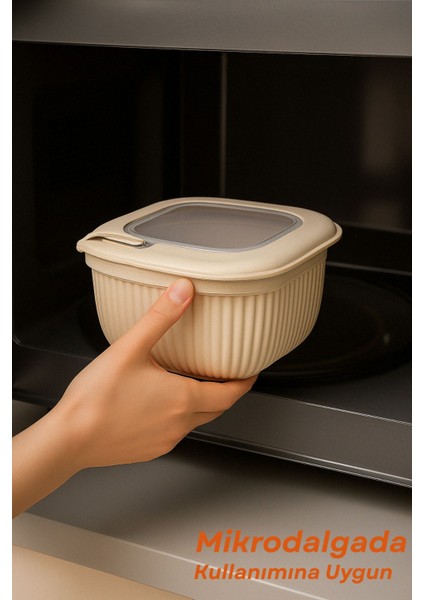 3'lü Renkli Kapaklı Saklama Kabı – Mikrodalga ve Buzdolabı Uyumlu, Pratik ve Şık modelleri