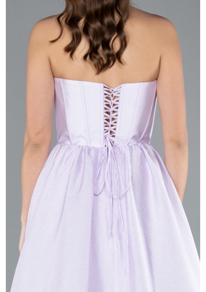 Çiçekli Straplez Yaka Yırtmaçlı Uzun Abiye ABU4337 fırsatları