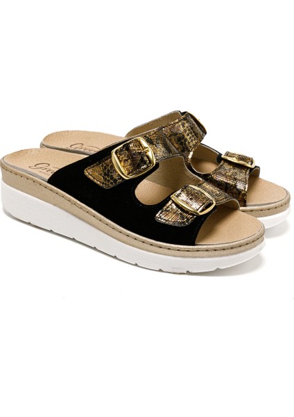 Kadın Sandalet 5619 Green Life Stretch Women's Footwear Black modelleri