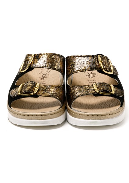 Kadın Sandalet 5619 Green Life Stretch Women's Footwear Black fırsatları