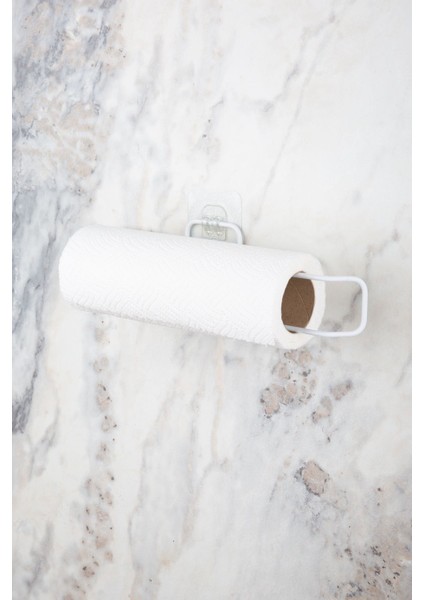 Sticker Yapışkanlı Beyaz Kağıt Rulo Havluluk, Peçetelik, Yapışkanlı Tasarım, Banyo Askısı