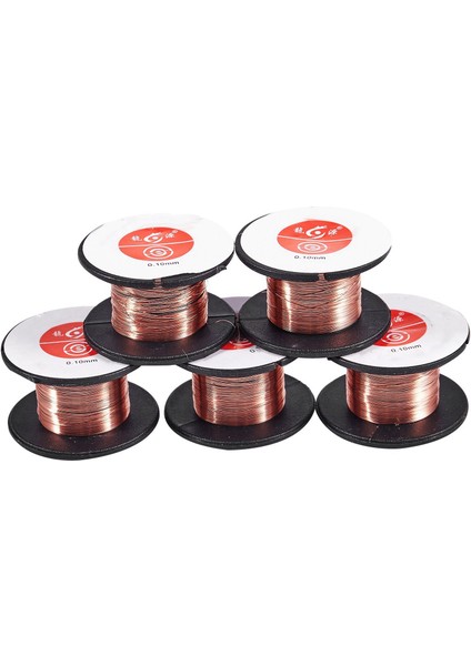 5 Adet 0.1mm Çaplı Bakır Lehimleme Lehim Emaye Makara Teli (Yurt Dışından)
