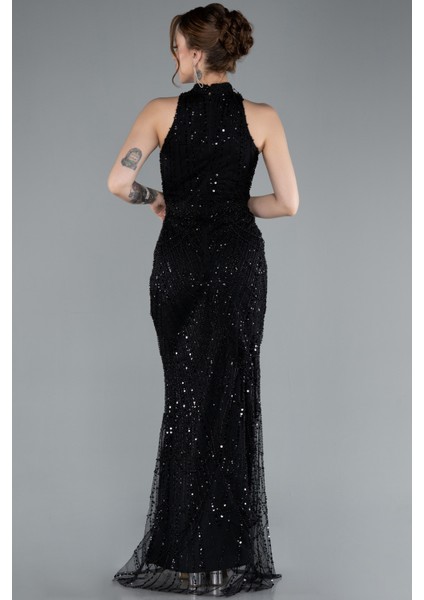 Halter Yaka Boncuklu Uzun Balık Abiye ABU4791 fiyatları