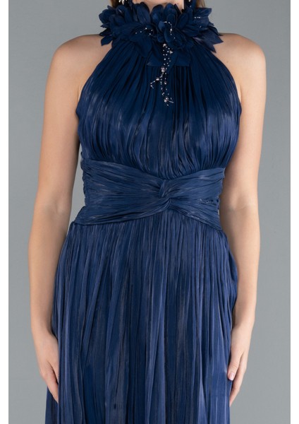 Halter Yaka Uzun Şifon Abiye Elbise ABU4811