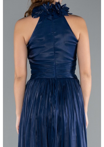 Halter Yaka Uzun Şifon Abiye Elbise ABU4811