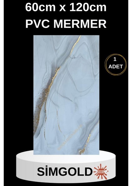 Alternatif Kaplama Uv Pvc Mermer Panel Simgold 1 Adet 60 x 120 cm Ev Ofis Otel Duvar Kaplama Paneli