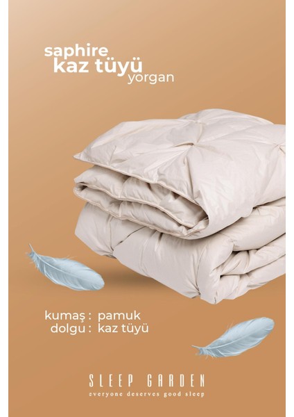 Kaz Tüyü Yorgan Çift Kişilik Jüt Keten Çantalı (195X215)