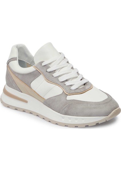 Gri Hakiki Deri Kadın Sneaker - K24I1AY67136-K56