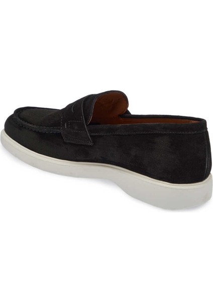 Siyah Hakiki Süet Deri Erkek Loafer - E24I1AY56785-A01