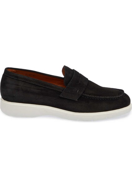 Siyah Hakiki Süet Deri Erkek Loafer - E24I1AY56785-A01