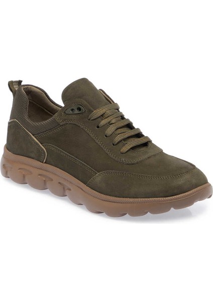 Yeşil Hakiki Nubuk Deri Erkek Sneaker - E24I1AY56904-G98