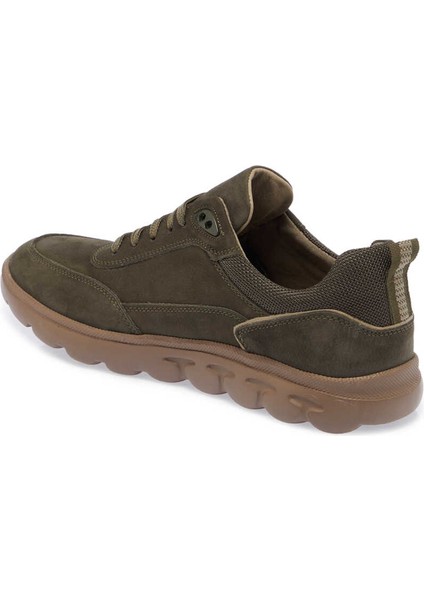 Yeşil Hakiki Nubuk Deri Erkek Sneaker - E24I1AY56904-G98