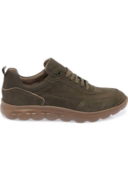 Yeşil Hakiki Nubuk Deri Erkek Sneaker - E24I1AY56904-G98