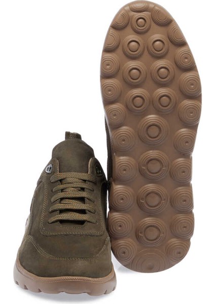 Yeşil Hakiki Nubuk Deri Erkek Sneaker - E24I1AY56904-G98