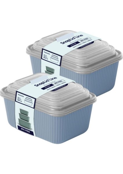 6 Lı Erzak Gıda Saklama Kabı, Buzdolabı Düzenleyici Organizer 6 Lı Set 2X(600ML,1100ML,1800ML) Mavi modelleri