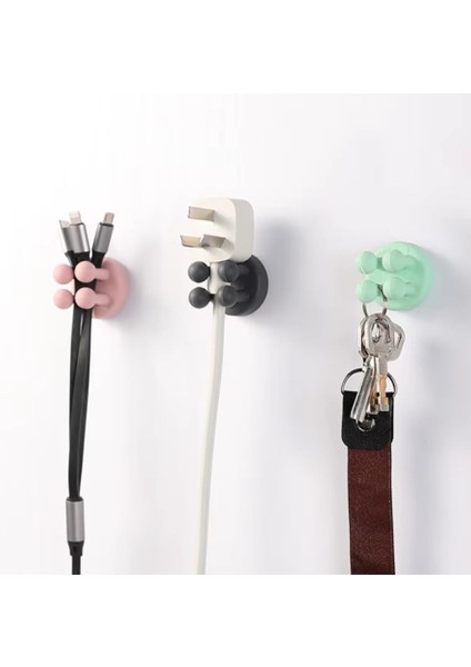 1 Adet Silikon Yapışkanlı Klips Fiş Kablo Tutucu Askı modelleri