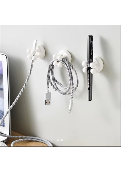 1 Adet Silikon Yapışkanlı Klips Fiş Kablo Tutucu Askı fırsatları