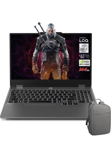 Loq Intel Core I5 12450HX 64GB 512GB SSD RTX4050 (105W) Freedos 15.6 Fhd 83GS009ATR64512C Taşınabilir Bilgisayar + Çanta