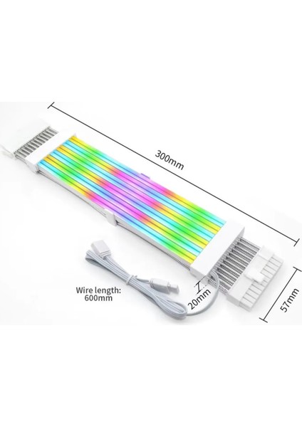 A-Rgb Sleeved Kablo Set Rgb Uzatma Kablo ( 1X24 Pin Anakart + 2x8 Pin Ekran Kartı )