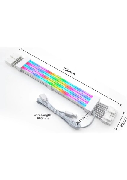 A-Rgb Sleeved Kablo Set Rgb Uzatma Kablo ( 1X24 Pin Anakart + 2x8 Pin Ekran Kartı )