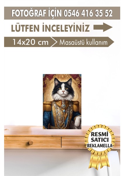 No:24 Kişiye Özel Tasarım Evcil Hayvan Tablosu Patili Hediyelik Kraliyet Kıyafetli Portresi