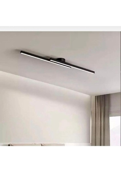Modern Tavan Koridor Aydınlatması Çubuk LED Siyah Günışığı Lineer Avize Armatür Ikili Çubuk fırsatları