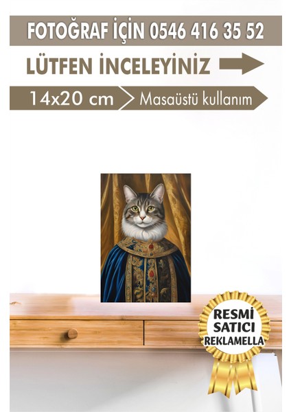 No:25 Kişiye Özel Tasarım Evcil Hayvan Tablosu Patili Hediyelik Kraliyet Kıyafetli Portresi