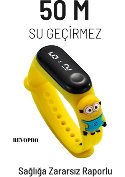Figürlü Dijital LED Çocuk Saati Dokunmatik Ekranlı Su Geçirmez